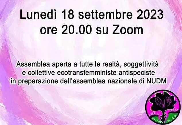 Assemblea aperta 18 settembre 2023 Corpi e Terra verso nazionale&nbsp;NUDM